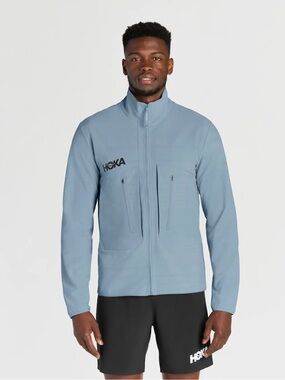 Hoka Mission Full Zip Jacket Light Blue Size XXL Activewear Running Lightweight